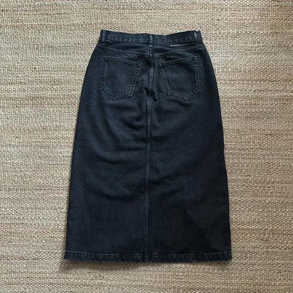 NWOT La Ligne Kate Skirt, high waist black denim, size 29 - Picture 4 of 6